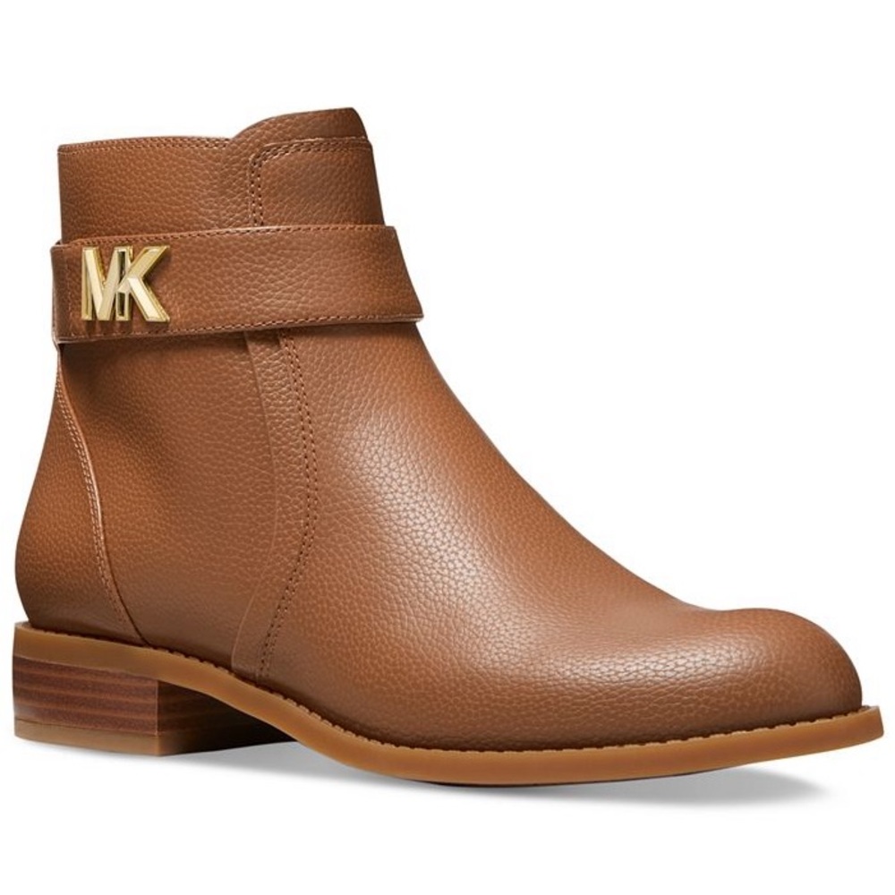 NWOB Michael Kors Jilly Cognac Brown Flat Booties